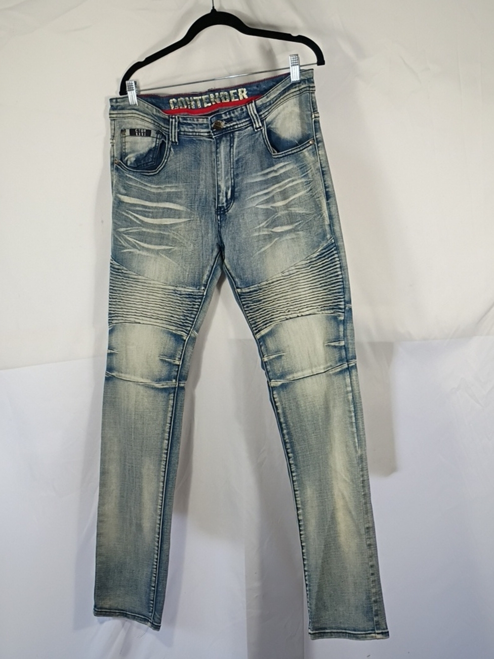 EUC Men's Contender Acid Washed Moto jeans size 34x34 Denim Fall